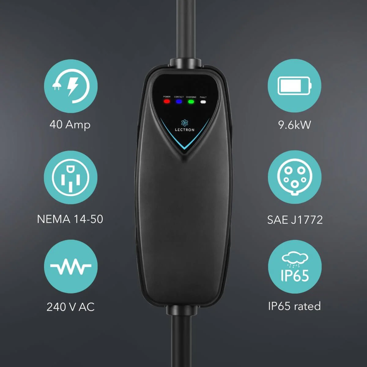 Lectron Portable Level 2 J1772 EV Charger + 48 Amp Tesla to J1772 EV Adapter Bundle| 240V | 40 Amp | NEMA 14-50 | 16 ft Cord - Image 5
