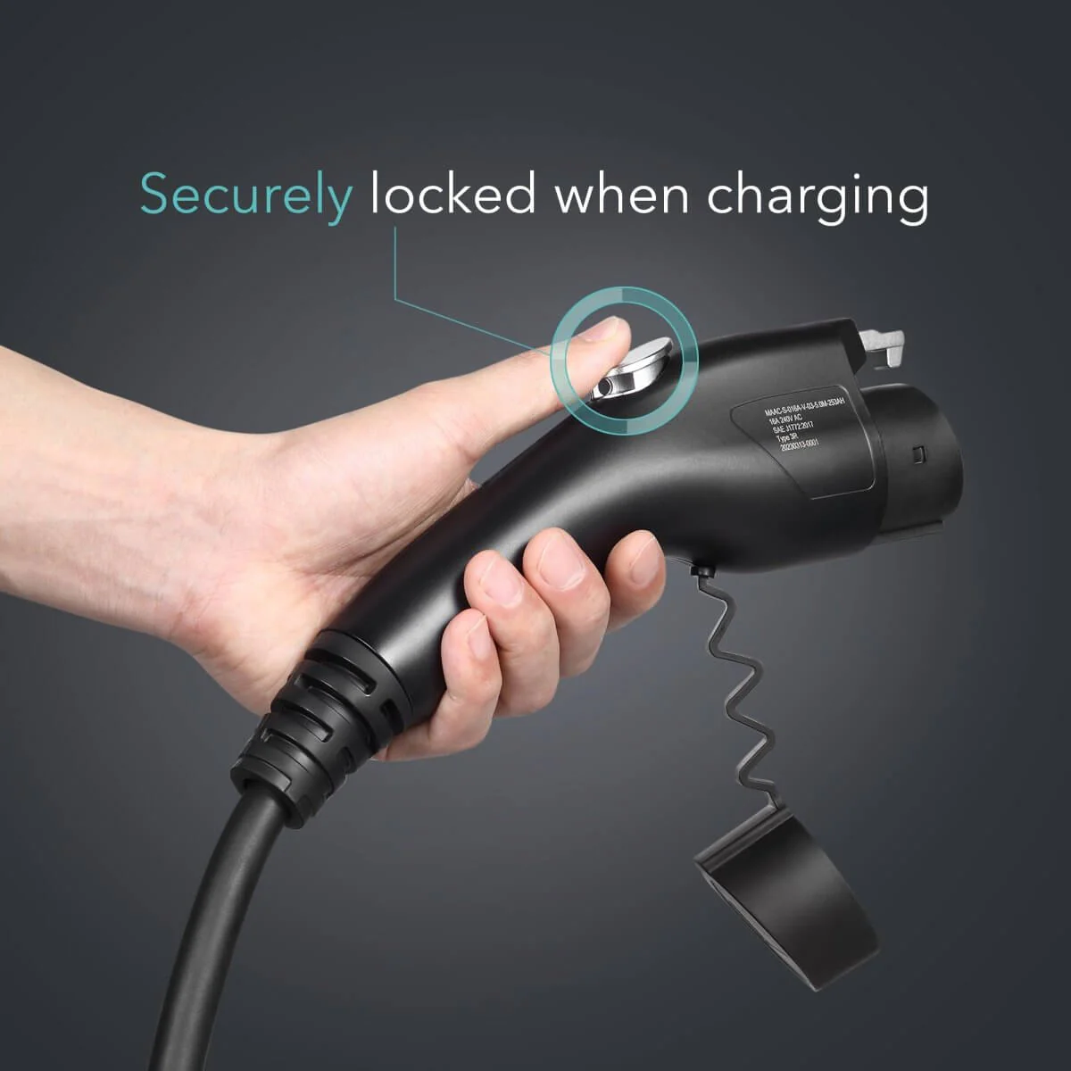 Lectron Portable Level 1 J1772 EV Charger + Charger Handle Dock and J-Hook Bundle | 120V | 15 Amp | NEMA 5-15 - Image 4