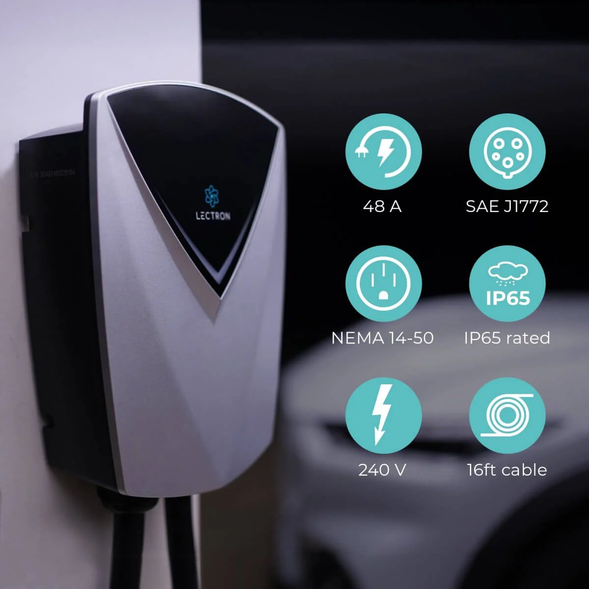 Lectron Home Level 2 J1772 V-BOX Pro EV Charging Station WiFi App Version | 240V | 48 Amp | NEMA 14-50 / Hardwired - Image 7