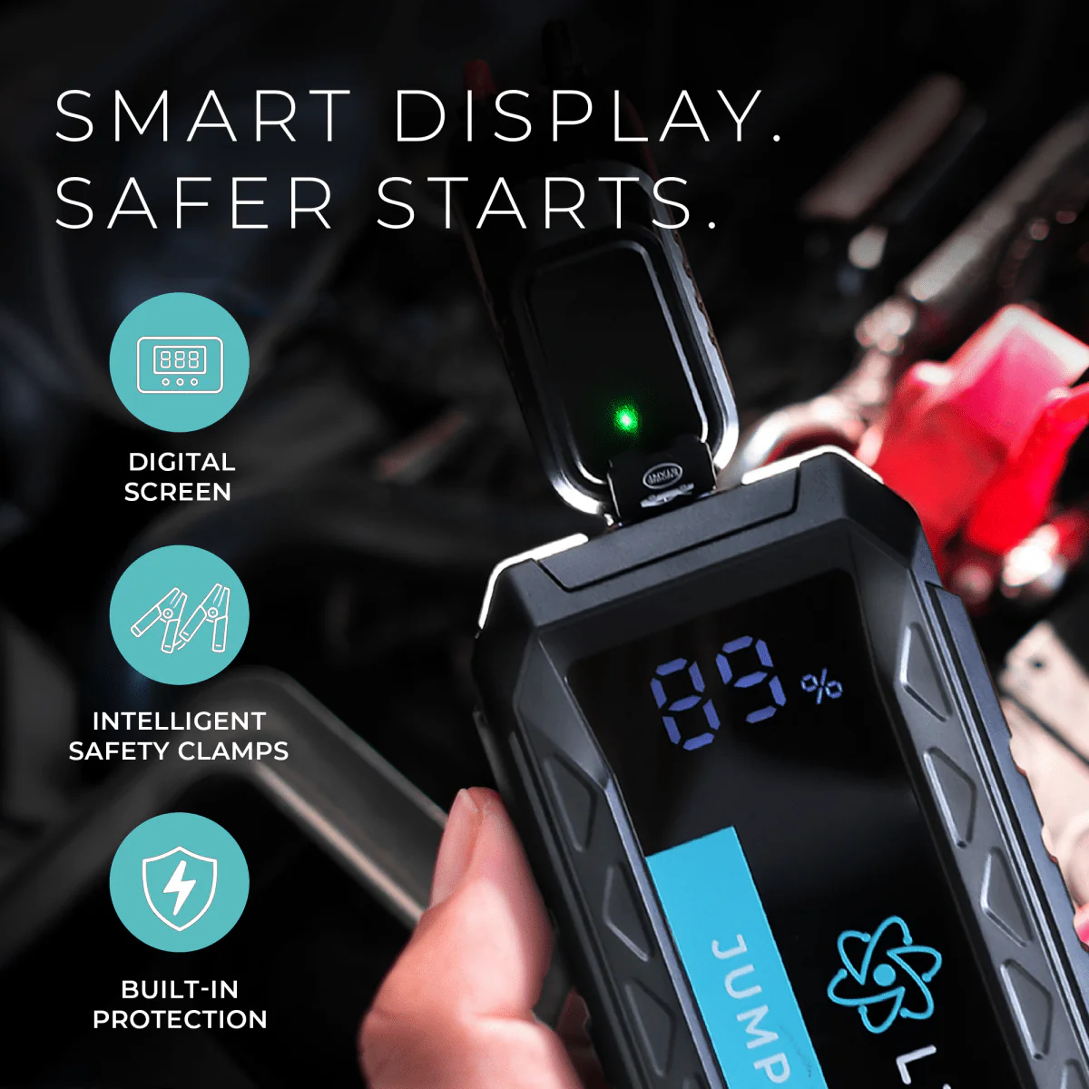 Lectron Portable Jump Starter S10 for 12V Vehicles | 20000mAh Power Bank | 60W USB-C PD | Up to 10L Gas & 8L Diesel - Image 5