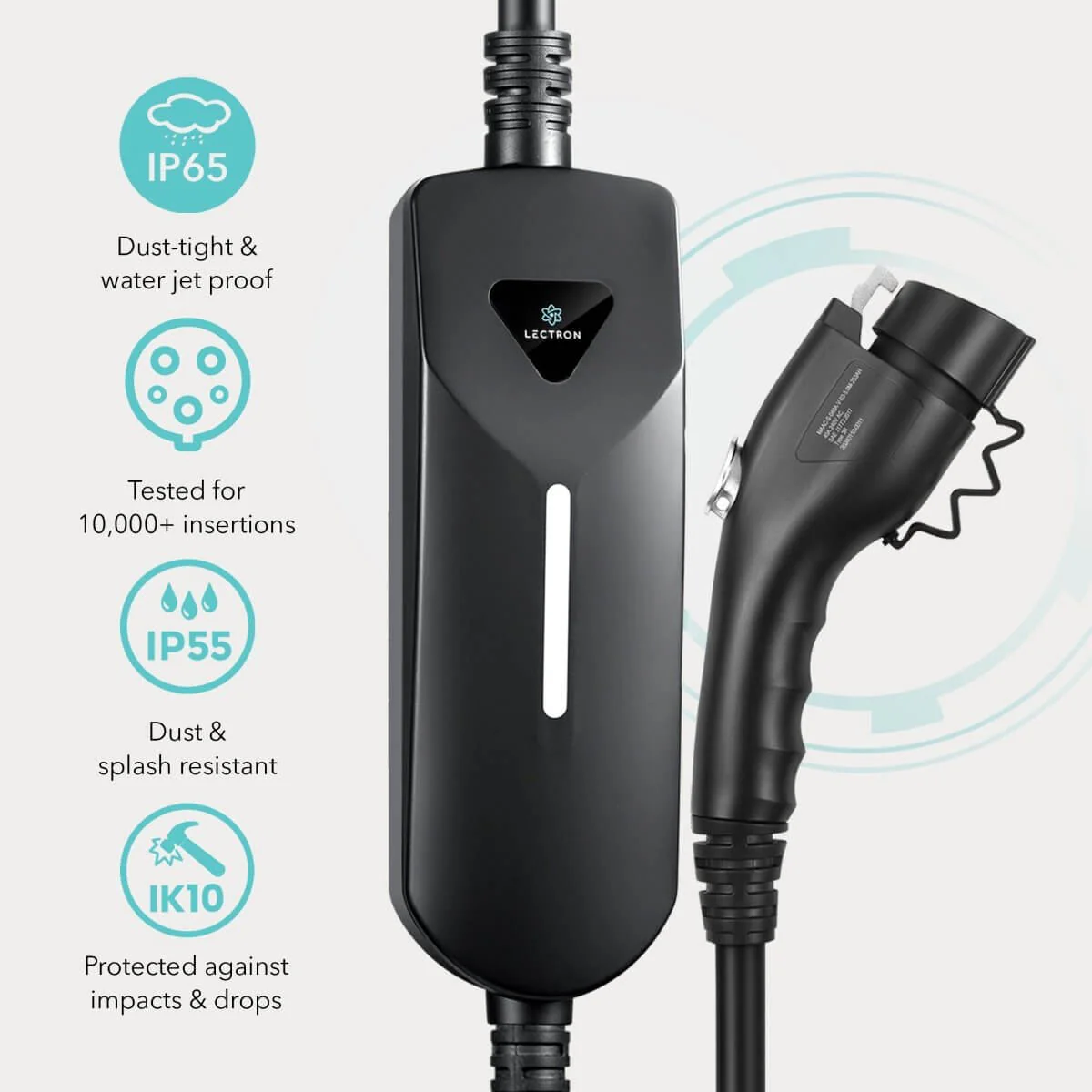 Lectron Portable Level 1 & 2 J1772 EV + NACS to CCS Adapter Bundle | 120V & 240V | 12 & 40 Amp | NEMA 5-15 & 14-50 - Image 6