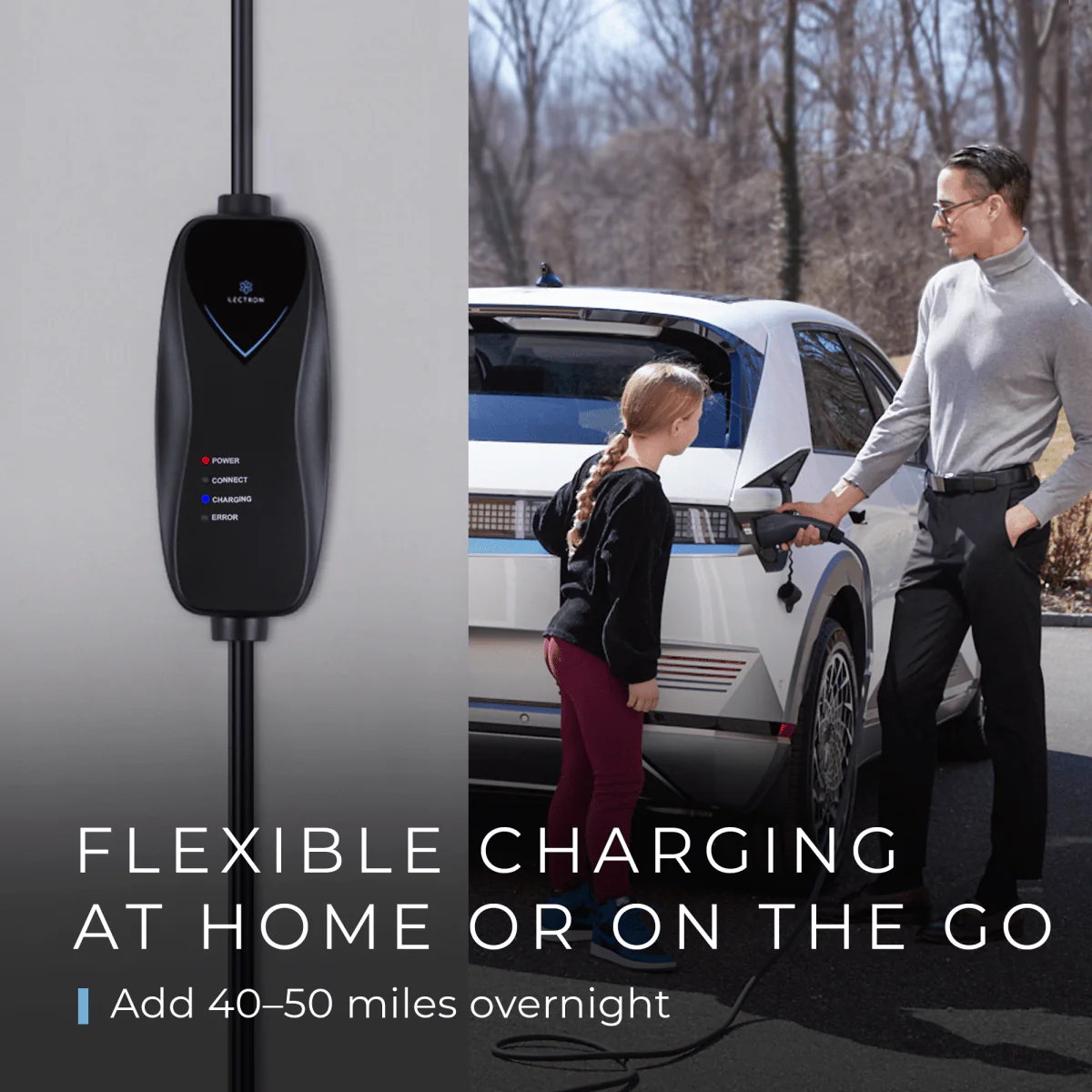 Lectron Portable Level 1 J1772 EV Charger + 80A Tesla to J1772 EV Adapter Bundle | 120V | 15 Amp | NEMA 5-15 - Image 4