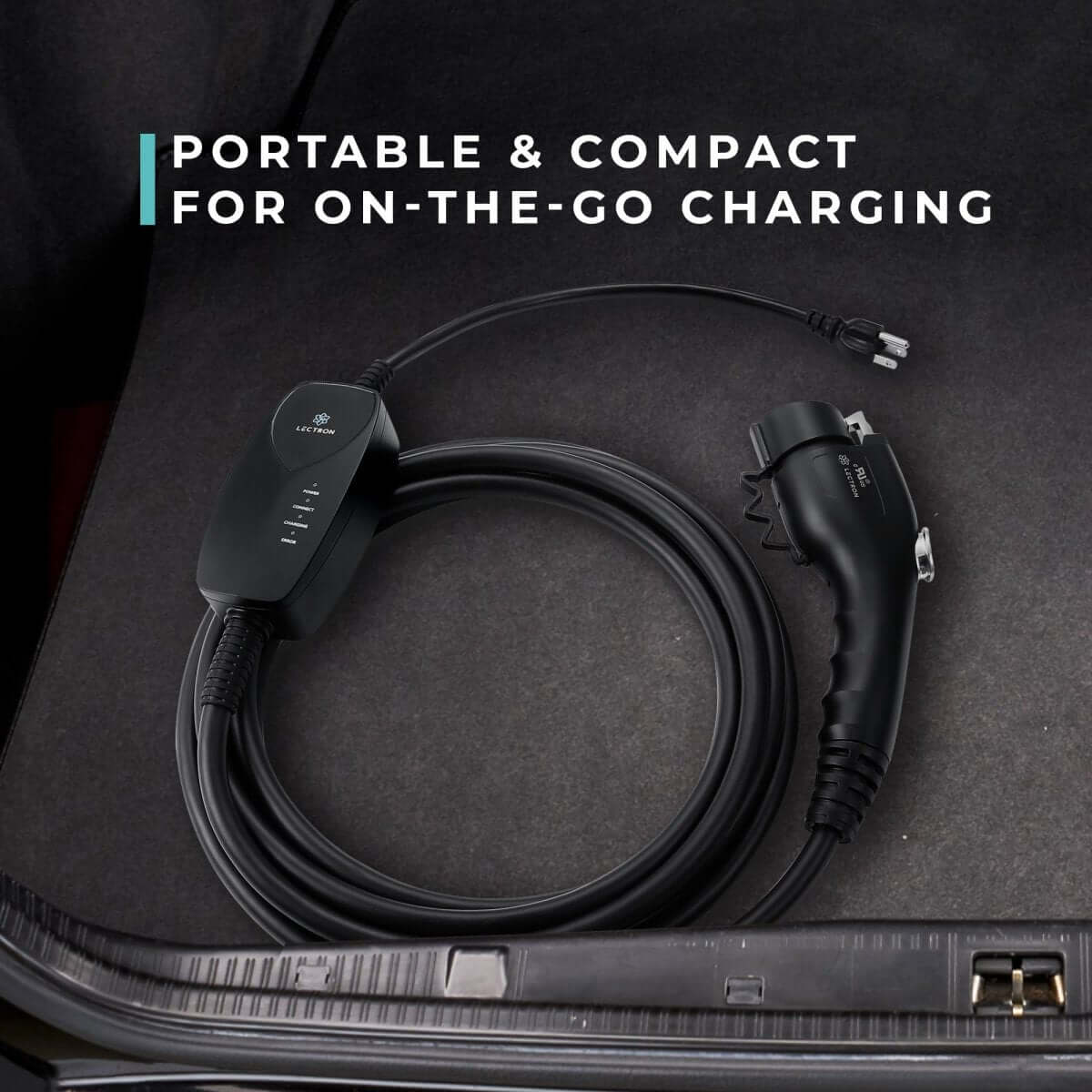 Lectron Tesla (NACS) to J1772 EV Adapter (48A) + Portable Level 1 J1772 EV Charger (WiFi) | 120V | 12 A | NEMA 5-15 | 16 ft Cord - Image 3