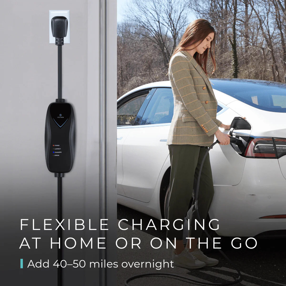 Lectron Portable Level 1 Tesla EV Charger + 80 Amp J1772 to Tesla Adapter Bundle | 120V | 15 Amp | NEMA 5-15 - Image 6