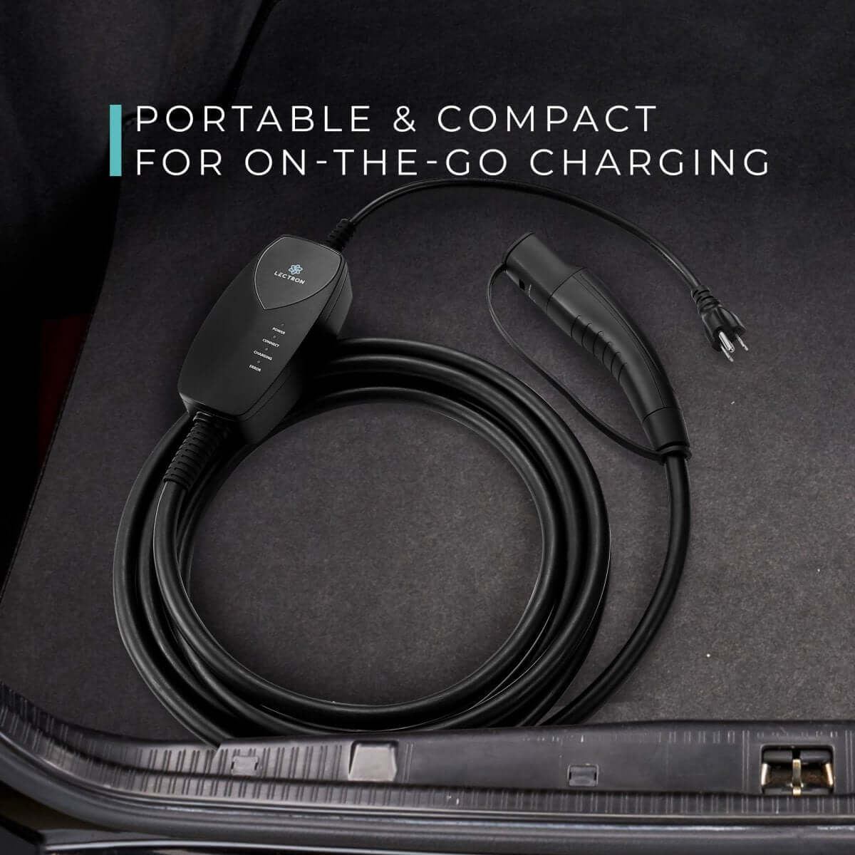 Lectron Portable Level 1 Tesla EV Charger (WiFi) with App Control | 120V | 12 Amp | NEMA 5-15 | 16 ft Cord - Image 5