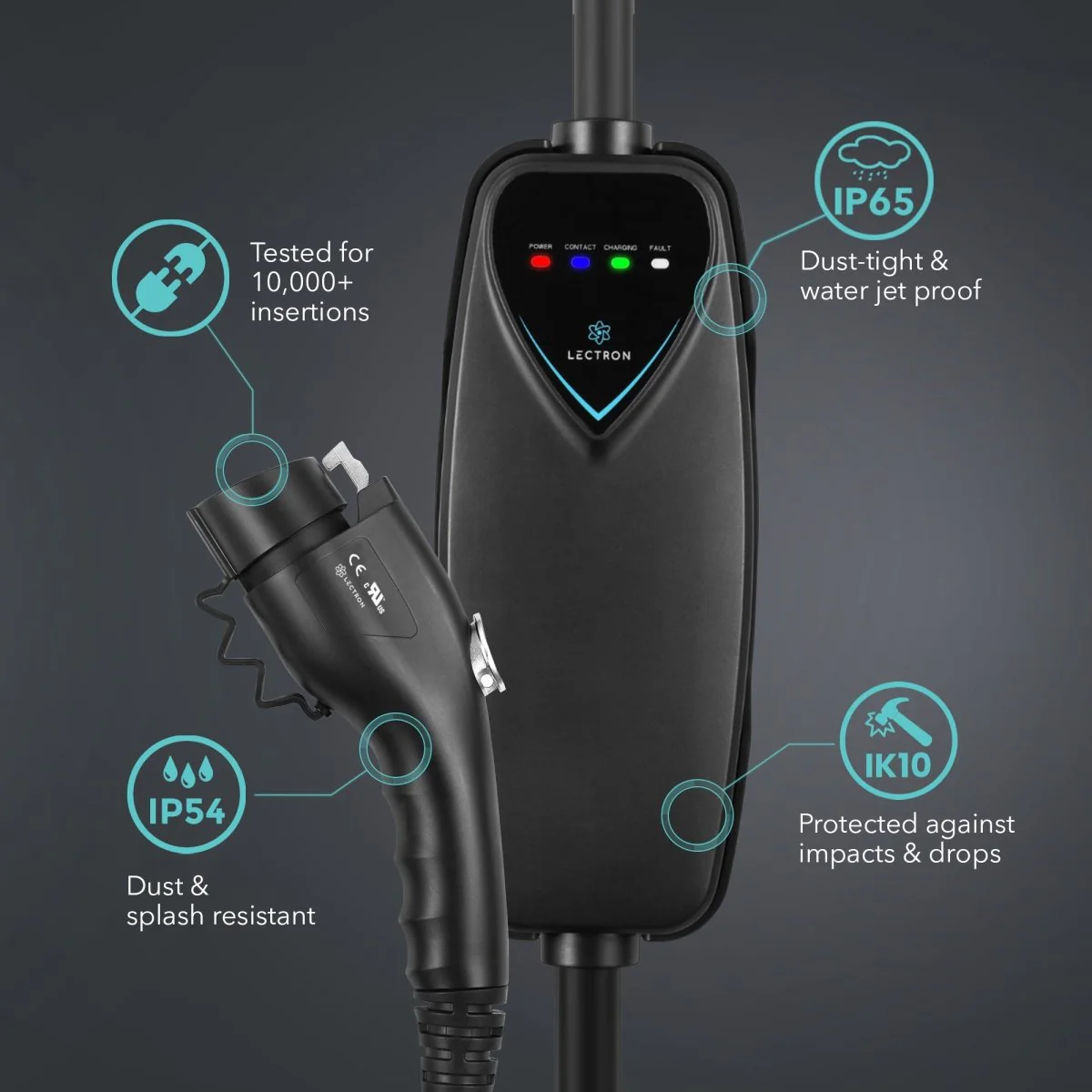 Lectron Tesla to J1772 EV Adapter (80A) + Level 2 J1772 Charger (WiFi Version) | 240V | 40 Amp | NEMA 14-50 Bundle - Image 7